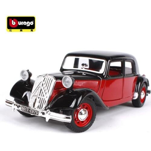 1/24 Alloy Diecast Metal Vehicle Bburago 1938 Citroen 15 CV TA Classic Car Model Toys Adult Gifts Collection Display Souvenir