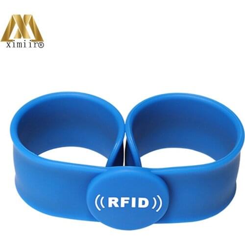 100PCS not Adjustable 13.56Mhz RFID Wristband Silicone Bracelets Wrist Band EM4100 F1108 IC Door Access Control Card EM-04-11