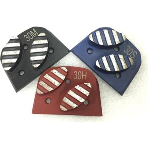 GT48 Metal Bond Lavina Concrete Grinding Plate Two Oval Segments Lavina Quick Lock Grinding Pad for Concrete Coating Epoxy 12PCS