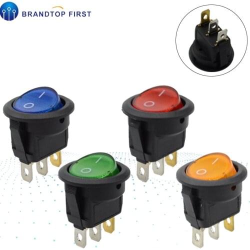 2pcs Car12V 220V Round Rocker Dot Boat LED Light Toggle Switch SPST ON/OFF Top Sales Electric Controls