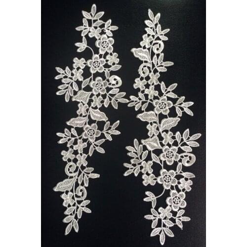 35.5cm*12cm polyester mirrored embroidery applique,embroidery hair decoration patches,veil applique,XERY-BQ0725C