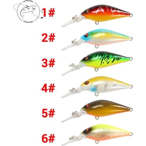 3D Eyes 6pcs/set 8cm/8.5g Depth Dive 0.5-2m Crank bait ABS Plastic Hard Bait Bionic Bait 6# With Hook Wobblers Sea Fishing Lure