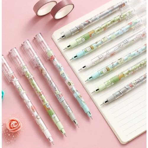 4PCS/Lot 0.5mm Cartoon Black Ink Gel Pens Journaling DIY Drawing Writing School Stationary Office Supplies Gifts for Kids