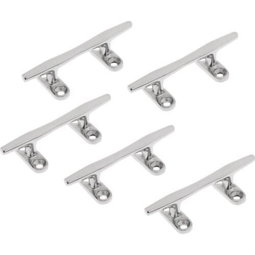 5x Heavy Duty Dock Cleats, 4 inch Open Base Boat Cleat, 316 Stainless Steel Boat Mooring Anchor Lines Rope Support Clip