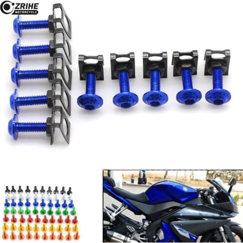 6MM Universal CNC Motorcycle Accessories Fairing body work Bolts Screws for YAMAHA YZF-R3 R25 R15 Z800 Z750 DUCK 125 200 390