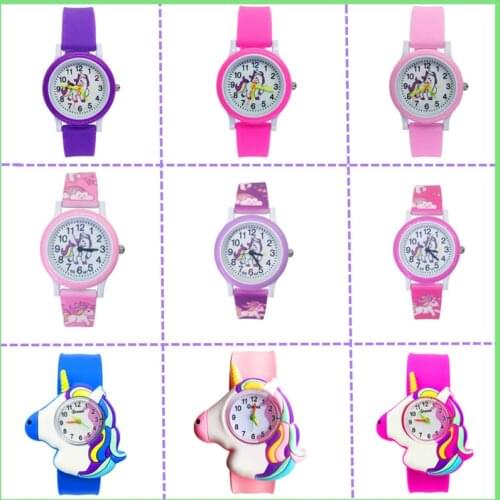 6 Different Styles of Pony Watches Kids Unicorn Toy Clock Silicone Quartz Watches for Girls Baby Birthday Gifts Drop Shipping