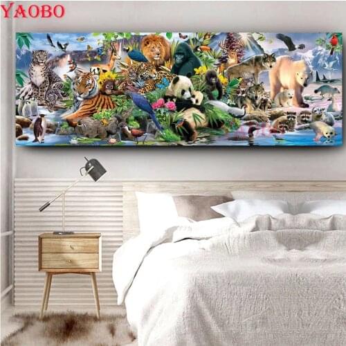 5D diamond embroidery animals world diamond painting cross stitch diamond mosaic wild lion and tiger DIY wall Decor navidad Gift