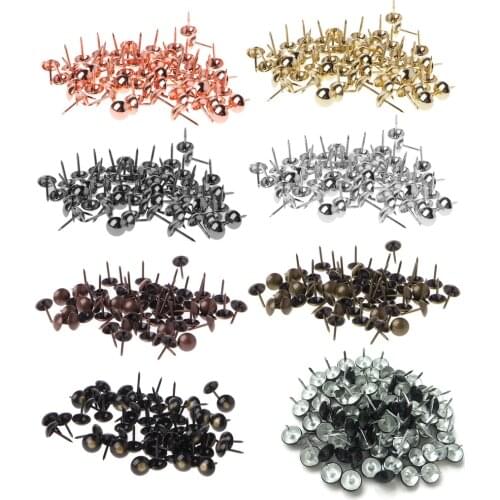100pcs Antique Brass Upholstery Nails Furniture Tacks Pushpins Hardware Decor Damom