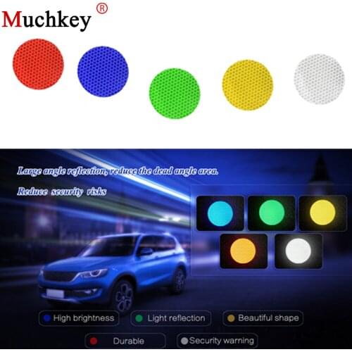 Car Stickers Newest Warning Decals Round Reflective Sticker For Car Motorcycle Bicycle Toy Any Where For Visible Safety 5 Colors