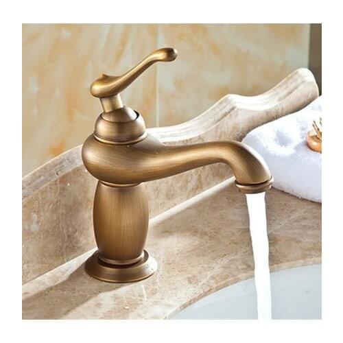 Free shipping Famous antique basin mixer tap with highly quality solid brass antique bathroom basin sink mixer tap