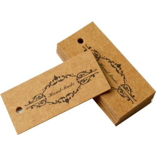 50Pcs Retro Lace Handmade Tags For Pendant Gift Box Baking Paper Hang Tags For Gift Decorative Swing Label Wishes Card