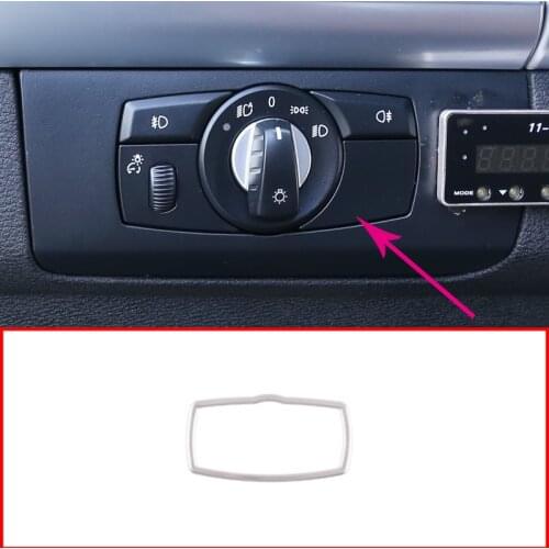 For BMW X5 E70 X6 E71 2008-2013 Stainless Steel Car Interior Headlight Switch Decoration Frame Trim Accessories