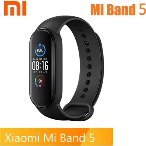 Xiaomi Mi Band 5 Fitness Tracker 24h Health Heart Rate Bracelet AMOLED Screen Bluetooth 5.0 Sport Waterproof Xiaomi Smartband 5