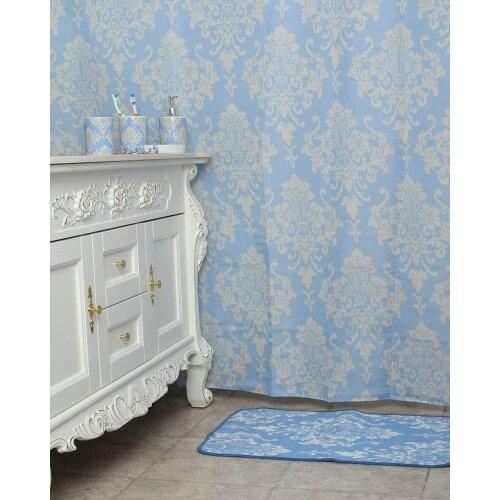 HOT Waterproof 14 Pcs Bathroom Shower Polyester Curtain With Hooks and Floor Rug