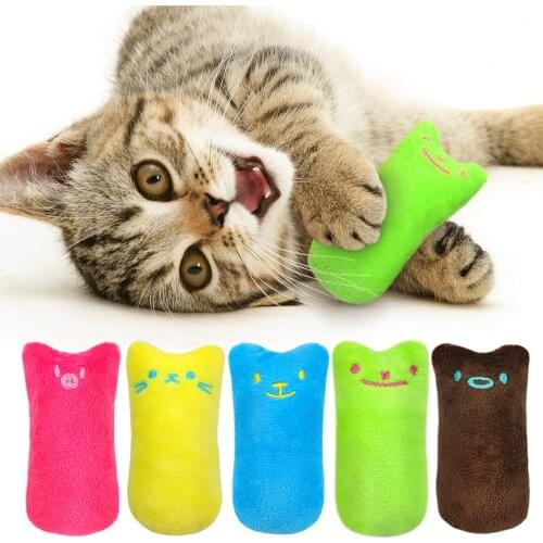 Teeth Grinding Catnip Toys Funny Interactive Plush Cat Toy Pet Kitten Chewing Vocal Toy Claws Thumb Bite Cat mint For Cats