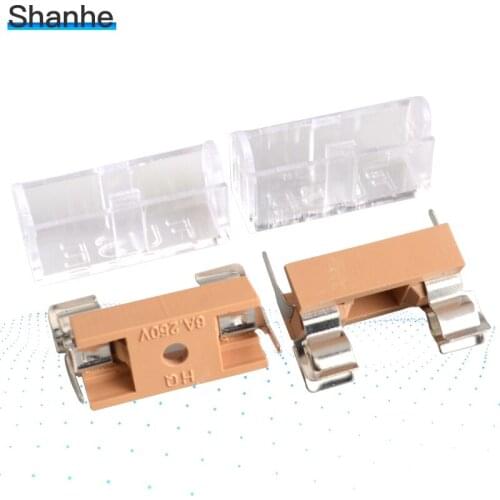 Panel Mount PCB Fuse Holder Case w Cover 5x20mm
