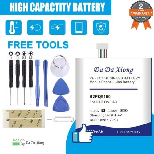 Da Da Xiong 3400mAh B2PQ9100 Lithium-ion Battery for HTC One A9 Battery A9U A9T A9W A9D+ Ftee tools