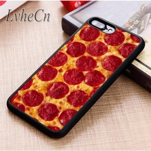 LvheCn Pepperoni Pizza Lover phone Case cover For iPhone 5 6 6s 7 8 plus X XR XS max 11 12 Pro Samsung Galaxy S7 edge S8 S9 S10