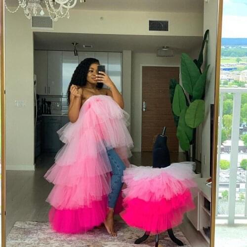 Multi Color Hi Low Tiered Ruffle Tulle Tutu Skirt Custom Made Birthday Party Photography Shoot Tulle Skirt Mother & Kids Wear
