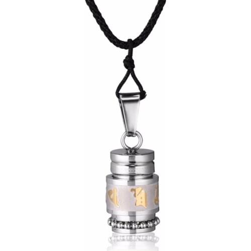 Monla Retro titanium Pendant Shurangama mantra six words transport religious Buddhist body jewelry pendant