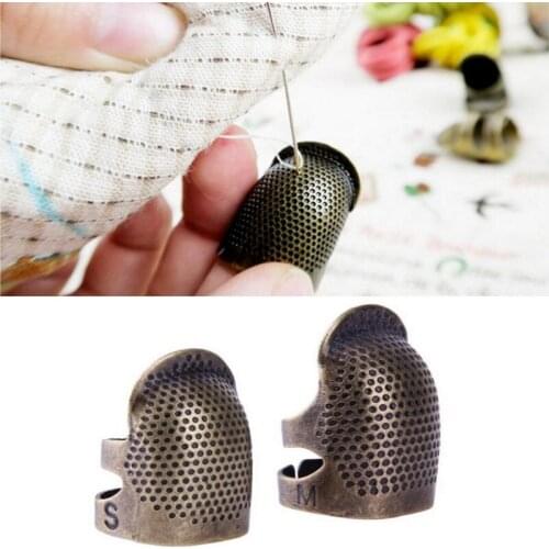 Sewing Thimble Finger Protector Adjustable Finger Metal Shield Protector Pin Needles Sewing Tool HR