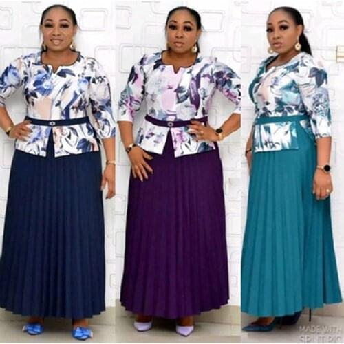 4XL 5XL Plus Size Dashiki African Dresses For Women Africa Clothing Print Stitching Muslim Fashion Abaya Midi Dress Big Size 4XL