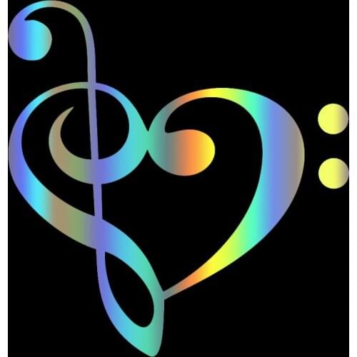 S51780# Various Sizes/Colors Car Stickers Vinyl Decal Treble Clef Motorcycle Decorative Accessories Creative