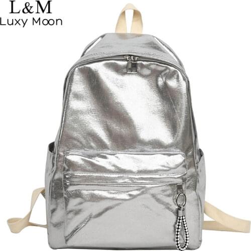 Silver Backpack Women Glossy Backpacks For Teenage Girls School Bags Holographic Back pack Students Bag mochila 2020 New X850H
