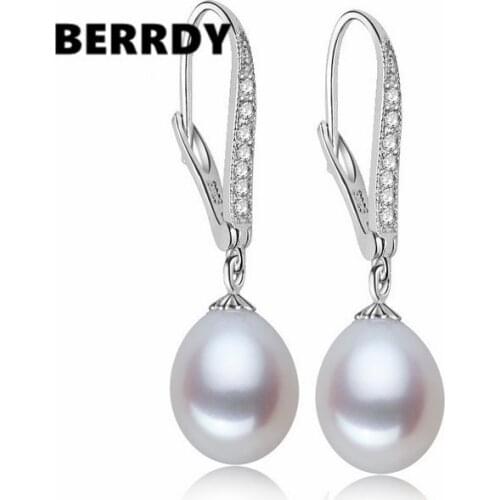 8-9mm Size Real Fresh Water Pearl Earrings Drop Earrings Beautiful Jewelry for Charm Girl Women Female