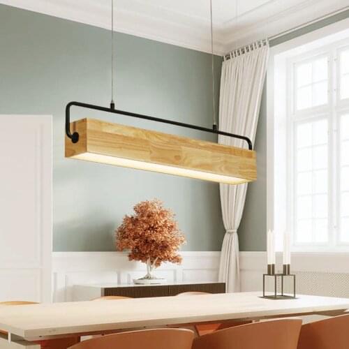 Modern Led Wooden Pendant Light Hanging Lamp for Kitchen Lighting Suspension Bedroom Dining Room Decor Fittings Home Lighting