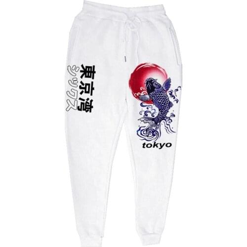 2021 New Japanese Style Harajuku Pants Women Tokyo Koi Joggers Trousers Streetwear Sweatpants Hip Hop Pants Men Trousers
