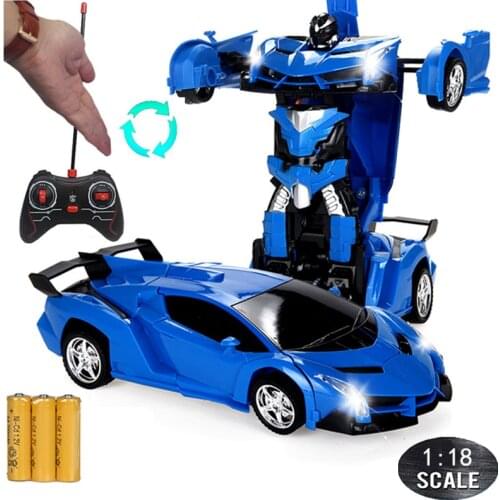 Transformer RC Car Toy 1:18 Scale 24CM Gesture Sensing Transformation Robot Deformation Remote-controlled Toys Cars for Kids C01