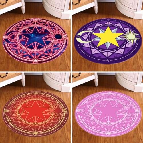 Japan pentagram children trend round carpet fashion cartoon style livingroom computer Magic circle desk chair pad thin mat rug