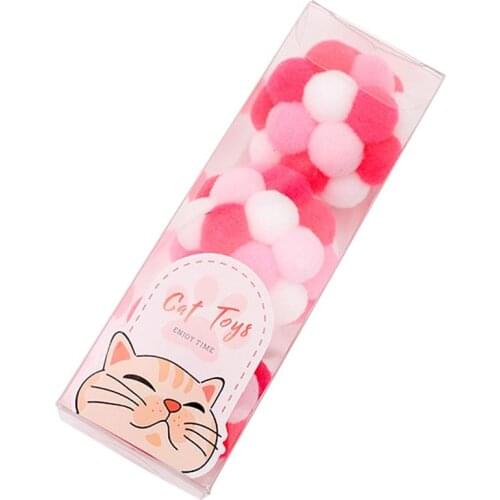 Legendog 3Pcs/Set Funny Cat Toys Plush Ball Interactive Pet Play Ball Kitten Chew Toy With Bell Pet Supplies Pet Accessories