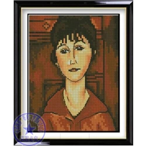 Gold Collection Beautiful Counted Cross Stitch Kit Portrait of Girl in Red Woman Lady rto