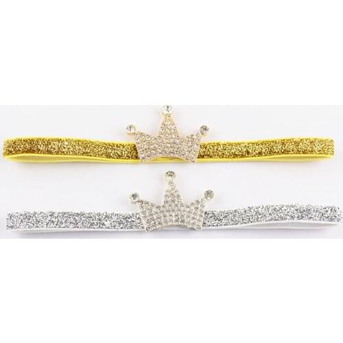 10pcs/lot 2 Color U Pick 1.89 Inch woman Rhinestone Crystal Tiara With Shiny Elastic Headband For Wedding Flower Girls