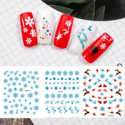 2021 NEW Christmas Stickers for nails Snowflake Elk Santa DIY nails stickers nail foil