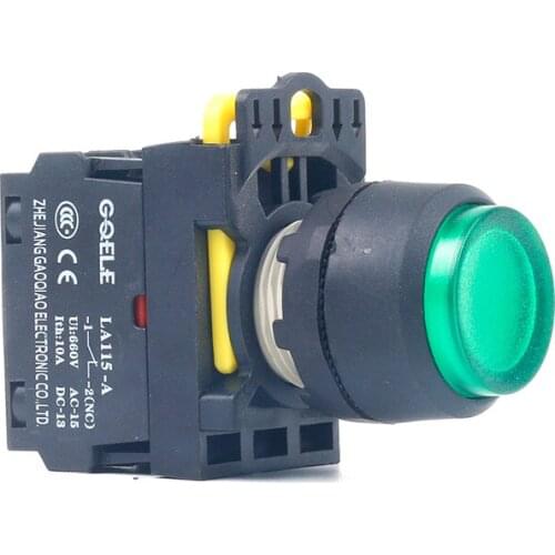 5 PCS Push button switch Extended button LED Latching IP40 1NO 1NC 1N0+1NC 2NO 2NC LA115-A1-11HD-G31