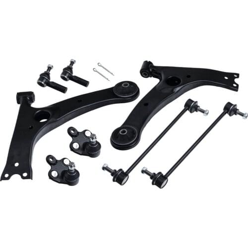 8 Pcs Lower Control Arm Assembly Outer Tie Rod for Pontiac Vibe 2003 - 2008