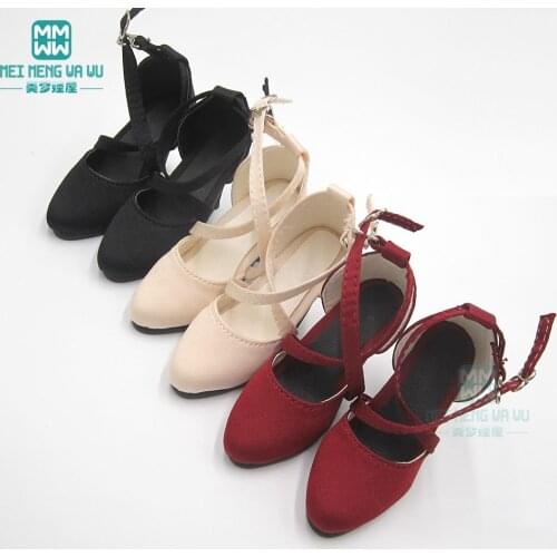 BJD accessories doll shoes fits 58--62cm 1/3 BJD doll fashion pointed high heels red, white, black