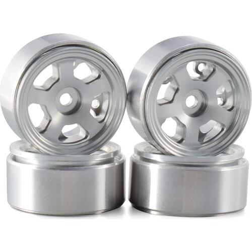 AUSTARHOBBY 4PCS Micro Wheel 1.1inch CNC Metal Beadlock Rims for 1/24 RC Crawler Car Axial SCX24 90081 RGT Upgrade Part