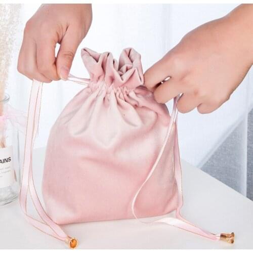 Velvet Pure Color Drawstring Cotton Linen Storage Bag Gift Candy Jewelry Organizer Home Makeup Cosmetic Coins Keys Bags