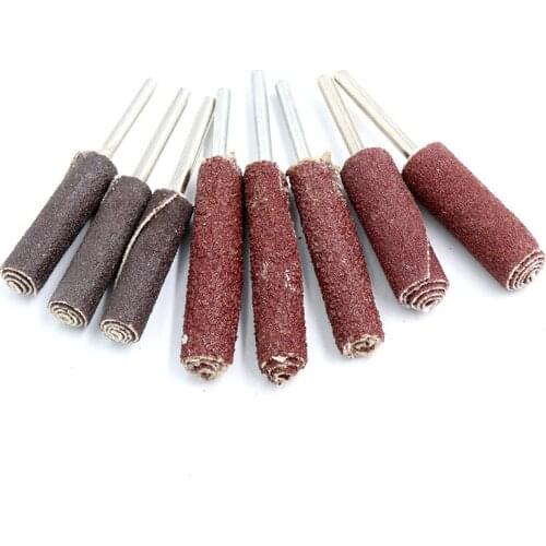 Cylindrical 3mm shank sandpaper wheel louver grinding wheel head 6mm 8mm 10mm