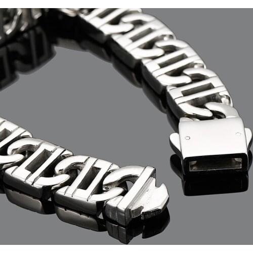 European and American stainless steel titanium steel fashion jewelry mens bracelet personality punk style bracelet