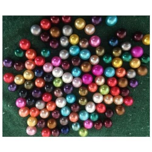 Hot Selling DIY No Hole Natural Pearl Loose Round Beads Size 7-8MM For Women Fashion 28 Colorful Handmade Jewelry LR018