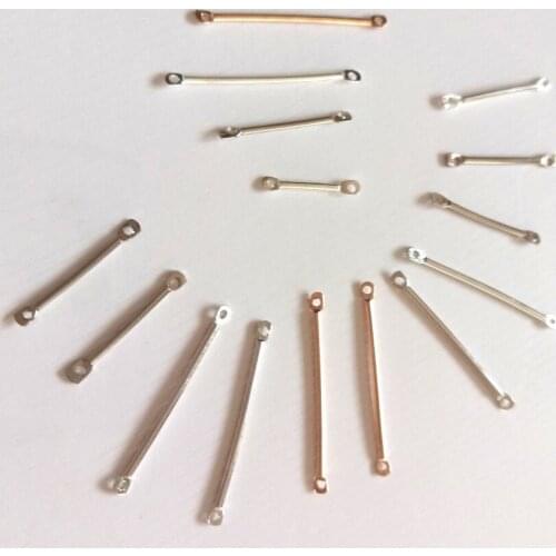 Hot 50pcs Double Hole Connecting Rod Metal Earrings Ear Clip Ear Hook Diy Handmade Ear Jewelry Materials Accessories