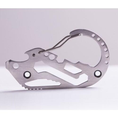 H554-2 multifunction quickdraw belt guard key holder stainless steel carabiner key chain screwdriver outdoor product EDC