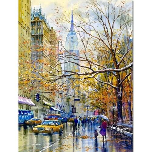Canvas Art Paintings Wall Decor New York Landscapes Picture Modern Hand Painted Oil Artwork Bathroom Living Room Christmas Gift