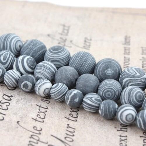Natural Stone White&Black Matte Malachite Round Beads Frost Dull Polish Agat Beads for Jewelry Making 15.5 inches 4 6 8 10 12mm
