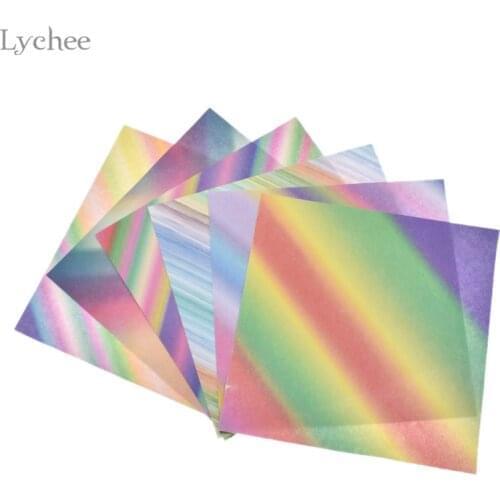 Lychee Life 15cm Gradients Rainbow Origami Paper DIY Kids Folded Craft Paper Handmade Folding Paper Scrapbooking Craft